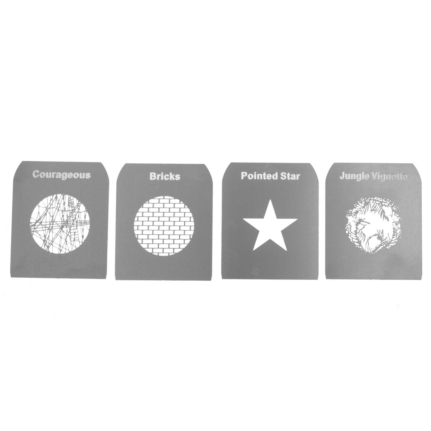Stainless-Steel Lighting Gobo Patterns for Optical Spot Projectors (Set G)