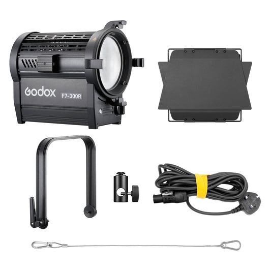 Godox F7-300R Broadcasting RGB LED Fresnel Light Box Content