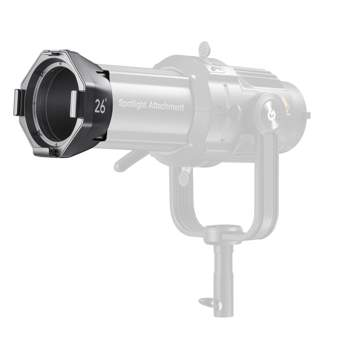26° Cinematic Lens for Godox VSA Spotlight Mounted to a VSA-Series Projection Attachment body