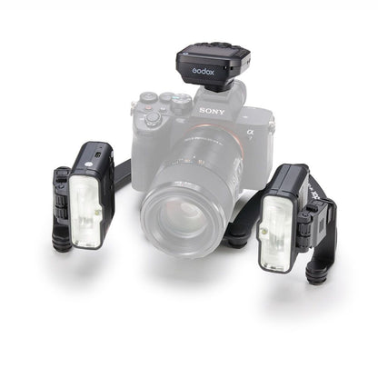 Godox MF12-DK2 Dental Macro Flash Kit for Sony Attached to Camera with bracket Folded In