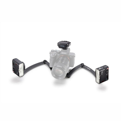 Godox MF12-DK2 Dental Macro Flash Kit for Sony Attached to Camera with bracket fully Extended