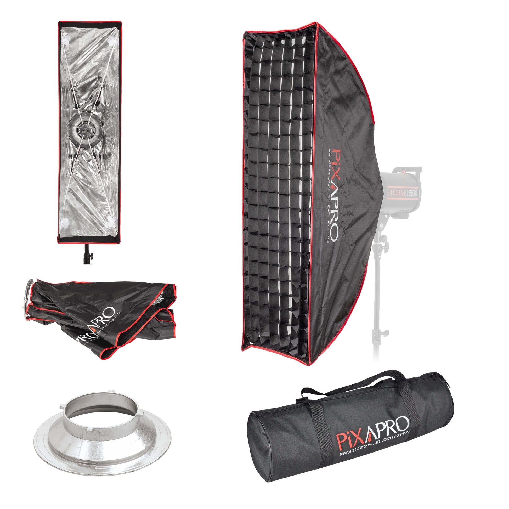 30x90cm (11.8"x35.4") Easy-open Strip Umbrella Softbox with 4cm Grid For Mutliblitz P-Type