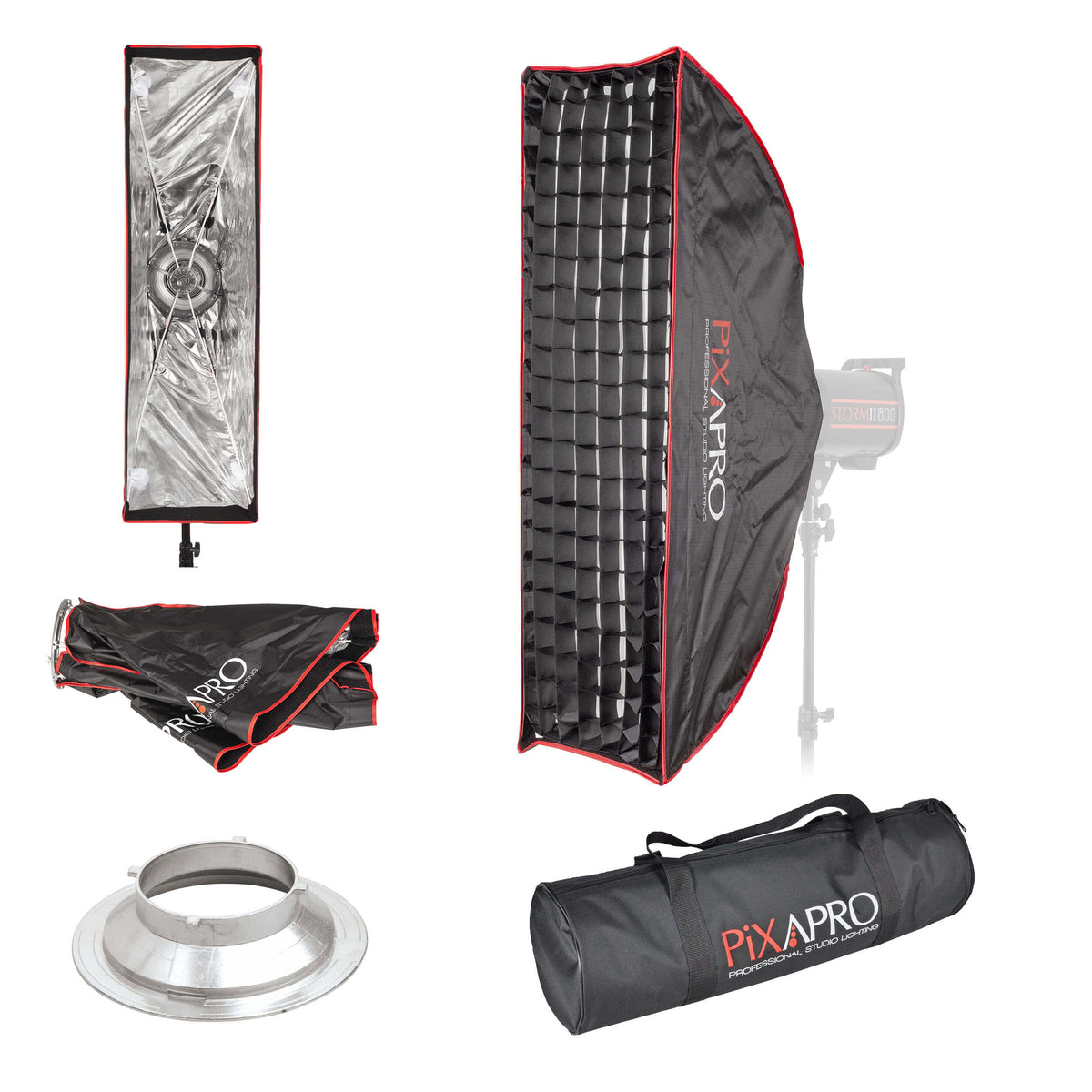 30x90cm (11.8"x35.4") Easy-open Strip Umbrella Softbox with 4cm Grid For Mutliblitz P-Type