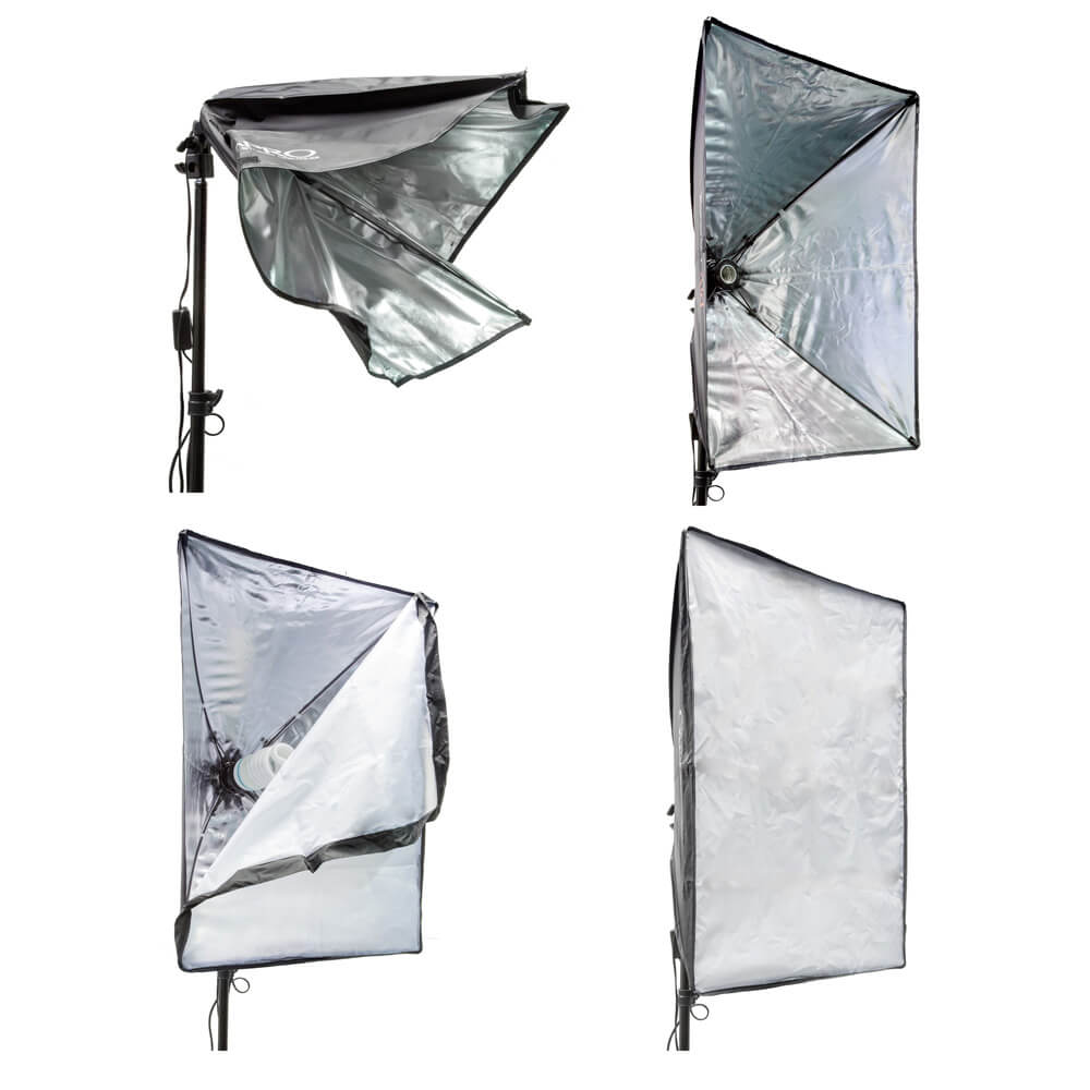 EzyLite 3x105W Photography Studio Light Bulbs Triple Kit & Table