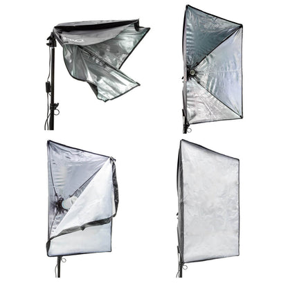 EzyLite 3x105W Photography Studio Light Bulbs Triple Kit & Table