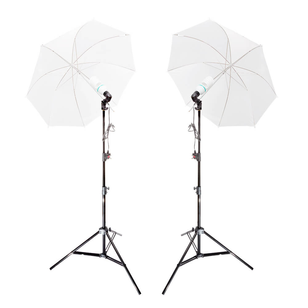 UNILiTE E27 Continuous Light with Umbrella Studio Setup Twin Kit 