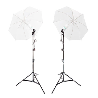 UNILiTE E27 Continuous Light with Umbrella Studio Setup Twin Kit 
