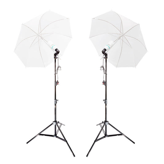 UNILiTE E27 Continuous Light with Umbrella Studio Setup Twin Kit 