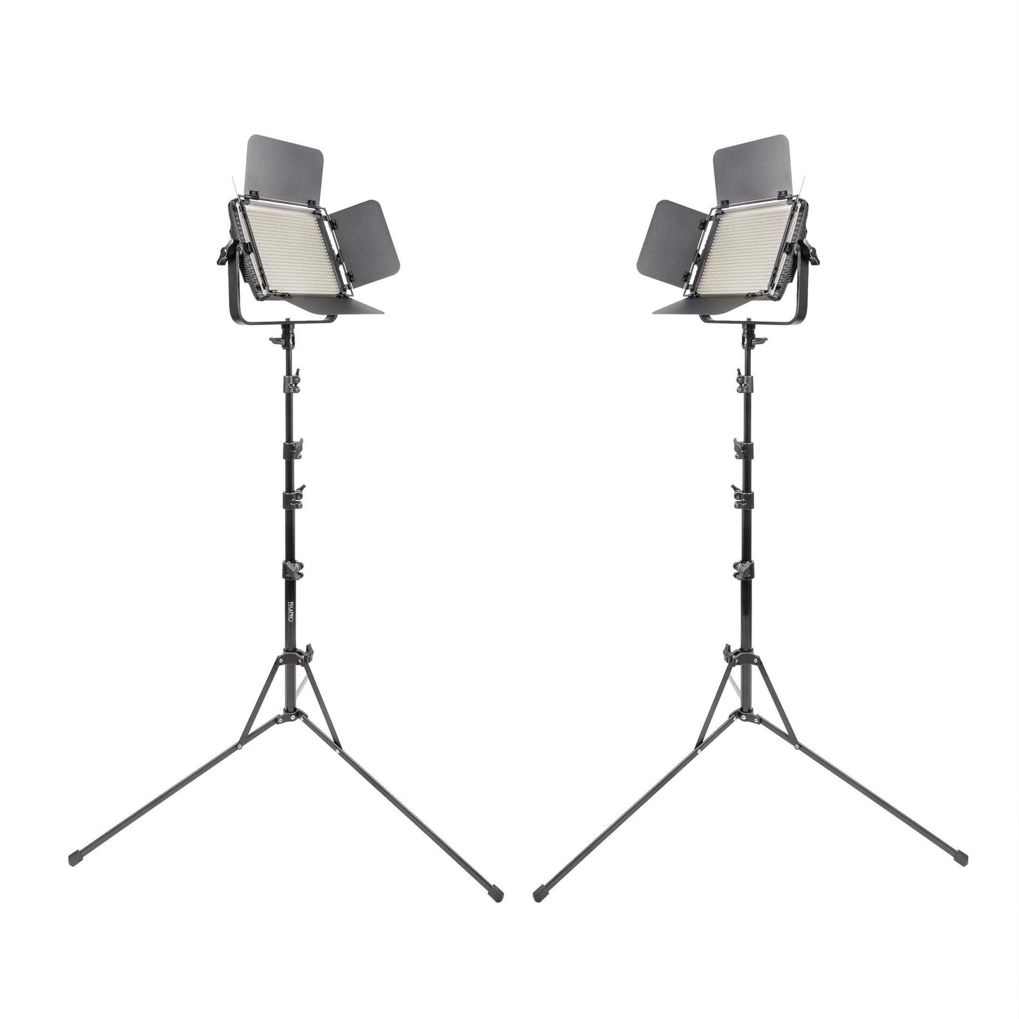 LECO 500S II Daylight Balanced LED Video Light Twin Kit with Stands and Batteries