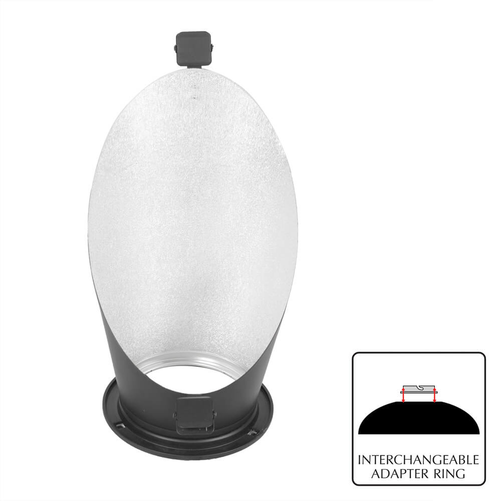 45° Handheld Reflector Photography with Interchangeable Fitting (Silver Interior) 