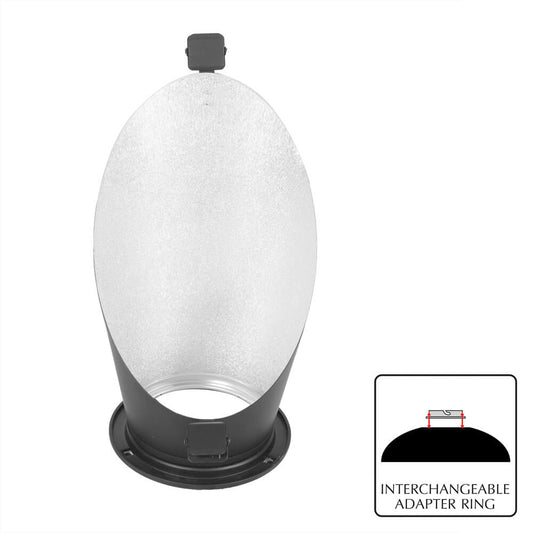 45° Handheld Reflector Photography with Interchangeable Fitting (Silver Interior) 