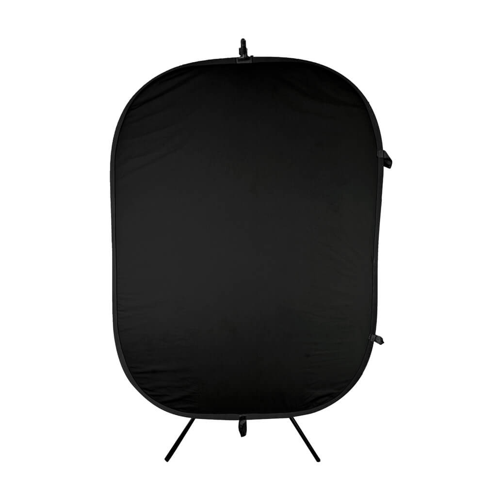 1.5x2m Black/White Pop Up Photo Background with Stand & Clamp
