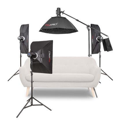 LUMI200II 800Ws 4-Head E-Commerce Product Photography Studio Flash Kit