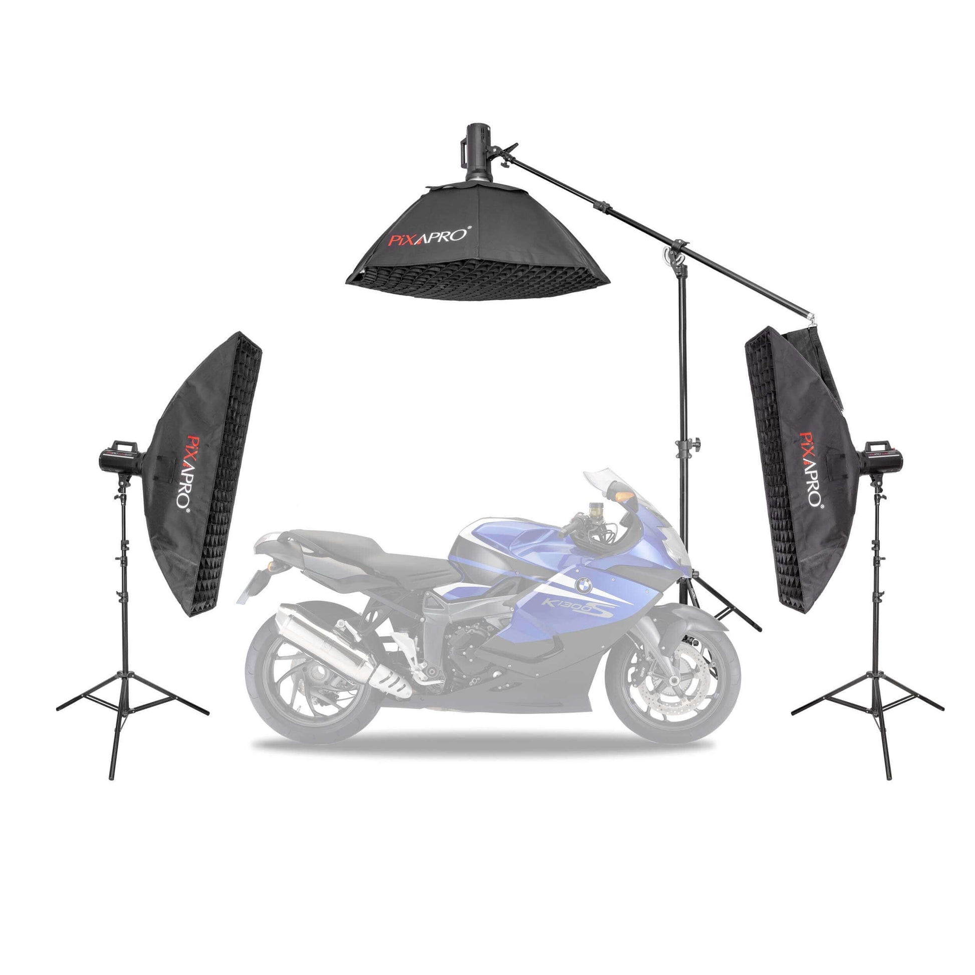 LUMI400II Three-Head Portable Flash Photography Lighting Kit 