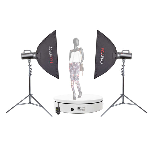 LUMI200II 360Â° Product Photography LED Flash Lighting Setup Kit 
