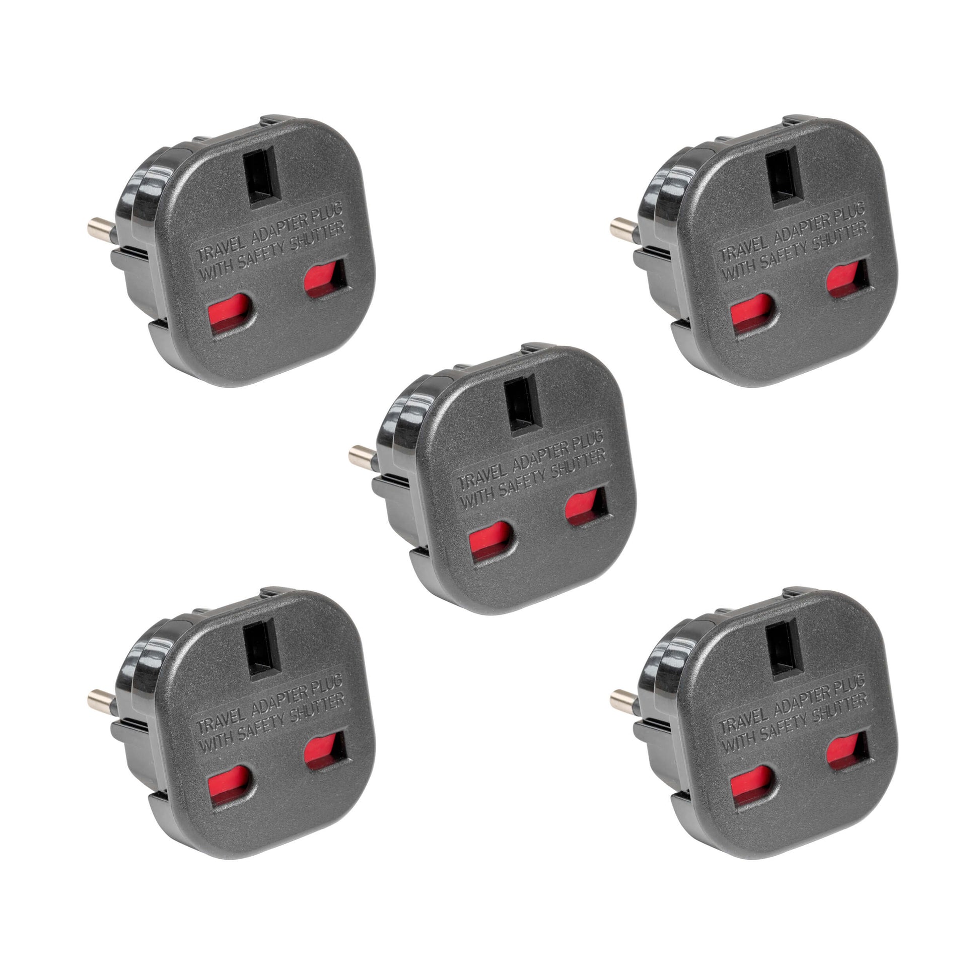 5x UK to EU Mains Power Socket Adapter Plug By PixaPro 