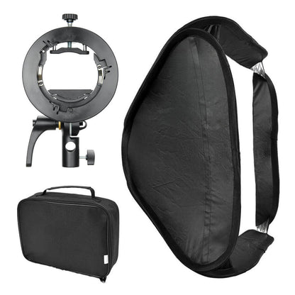 23.6x23.6" Pop-Up Flash Softbox & S-Type Speedlite Bracket (Square) 