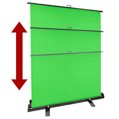 1.5x2m Green Roll-Up Retracting Wall-Mounted Backdrop System