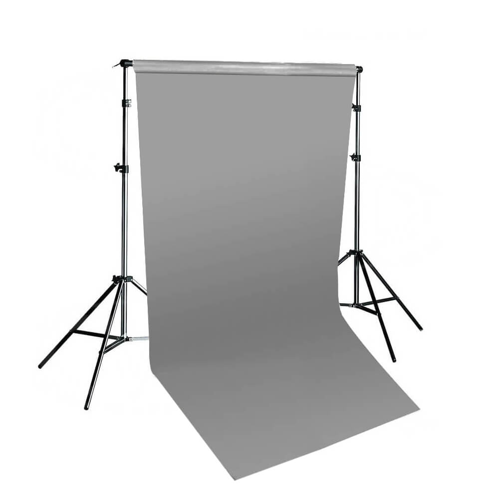 1.35x10m Multi-Color Seamless Paper Photography Background with Stand (Grey)