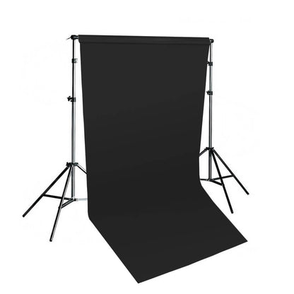 1.35x10m Multi-Color Seamless Paper Photography Background with Stand  (Dark Black)