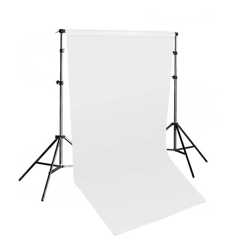 1.35x10m Multi-Color Seamless Paper Photography Background with Stand (White)