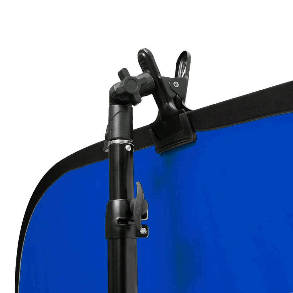 3 ln 1 Blue/Grey Backdrop 1.5x2m, Stand Frame & Clamp