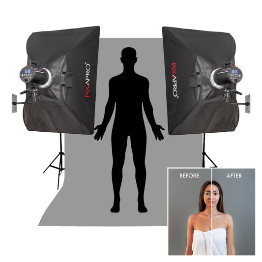 LUMI400II 400Ws Medical Clinical Softbox Flash Lighting Twin Kit 