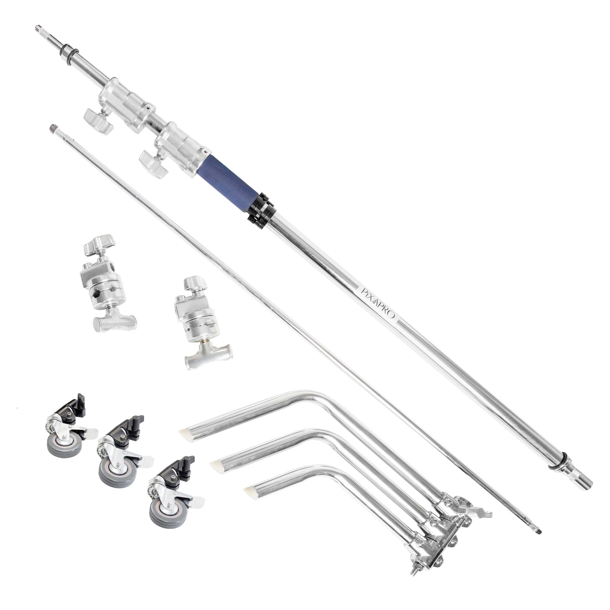 Turtle-Based C-Stand with 50inch Boom, and Caster Wheels
