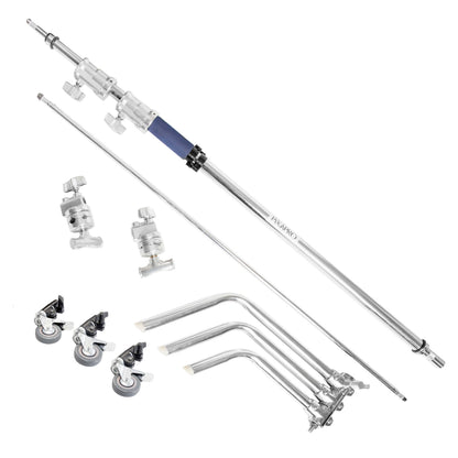 Turtle-Based C-Stand with 50inch Boom, and Caster Wheels