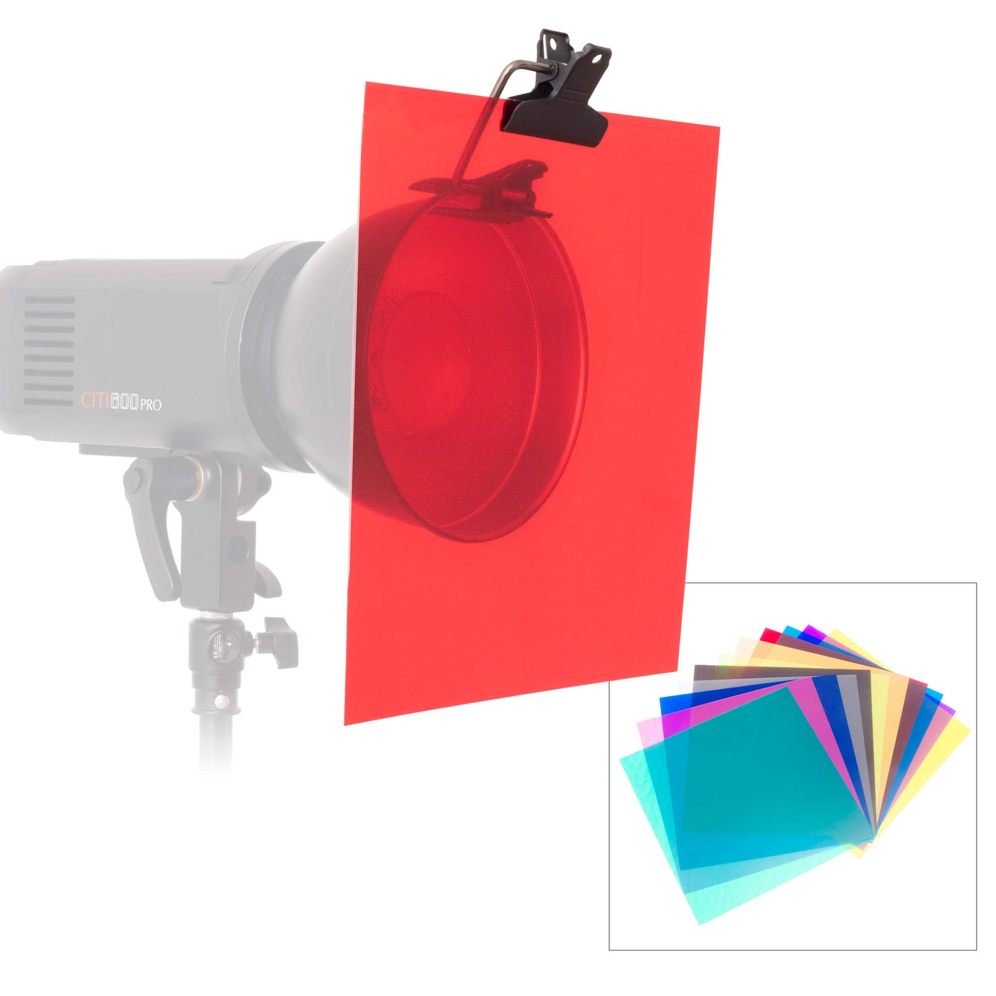 30x30cm (12x12") Creative Colour Gel Pack and Multi Clip Double Spring Clamp Bundle