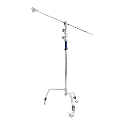 PIXAPRO 300cm Sliding-Leg C-Stand with 50inch Boom and Caster Wheels