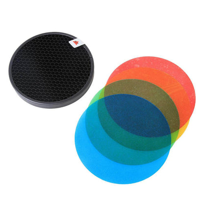 AD-R14 30° Honeycomb Grid and set of 4 Coloured Gels Bundle