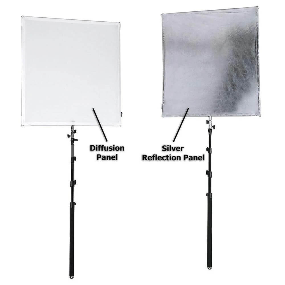 2in1 90x90cm Foldable Sun Scrim Diffuser with C-Stand & Boom Arm