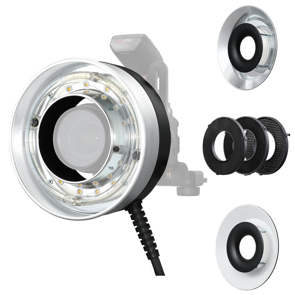 CITI1200 Pro Ring Flash with Refletor & Honeycomb Kit (Godox AD200Pro & R1200)