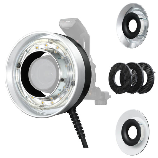 CITI1200 Pro Ring Flash with Refletor & Honeycomb Kit (Godox AD200Pro & R1200)