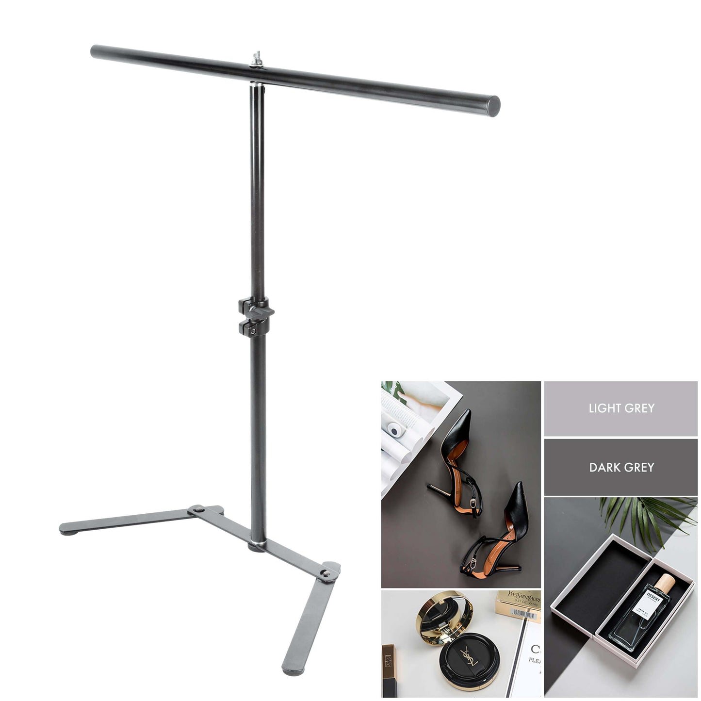 Hard-Wearing Dual-Sided Paper Background with Stand (Dark Grey & Light Grey)