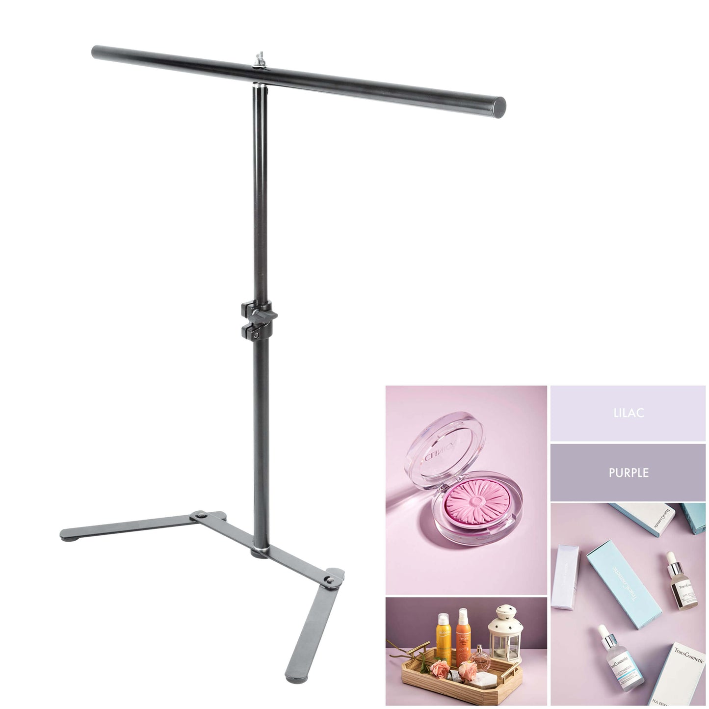 Hard-Wearing Dual-Sided Paper Background with Stand (Purple & Lilac)