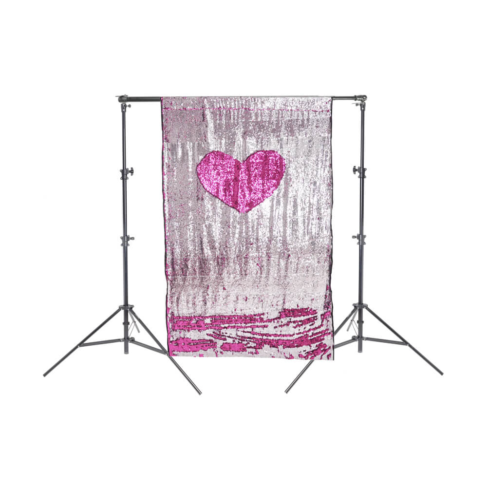 Rosy Pink/Silver Blue Sequin Drops with Stand 