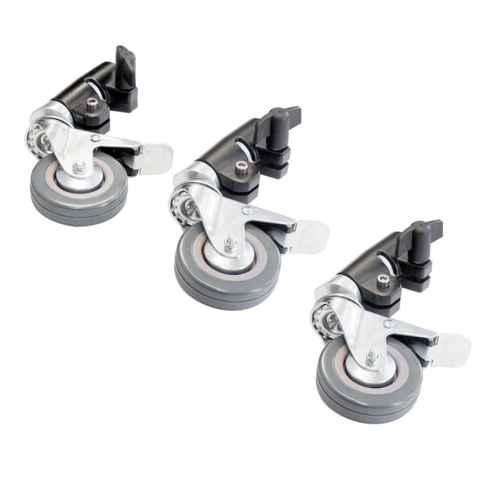 Set Of Three Caster Wheels For Century Stands/C-STANDS (30mm Leg Diameter)