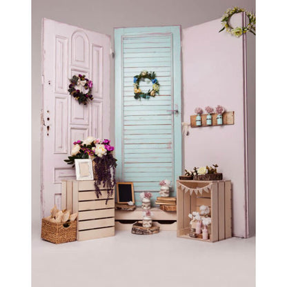 2x3m Colorful Door Newborn Digital Photography Background (Design 12)