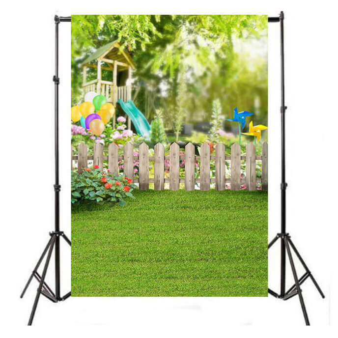 3x4m Colorful Lawn Park Printed Newborn Photography Backdrop 