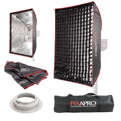 60x90cm (23.6"x35.4") Rectangular Two Layers & Portable Softbox with Grid For Multiblitz V-Type