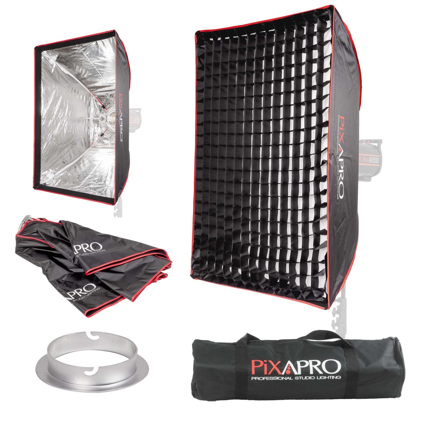60x90cm (23.6"x35.4") Rectangular Two Layers & Portable Softbox with Grid For Elinchorm 