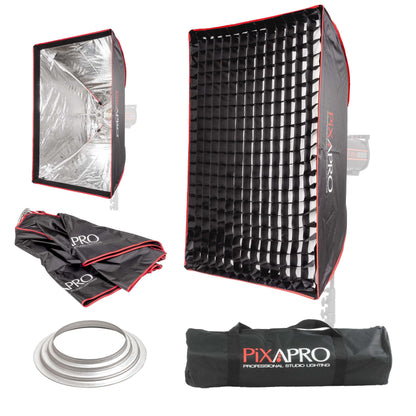 60x90cm (23.6"x35.4") Rectangular Two Layers & Portable Softbox with Grid For Hensel