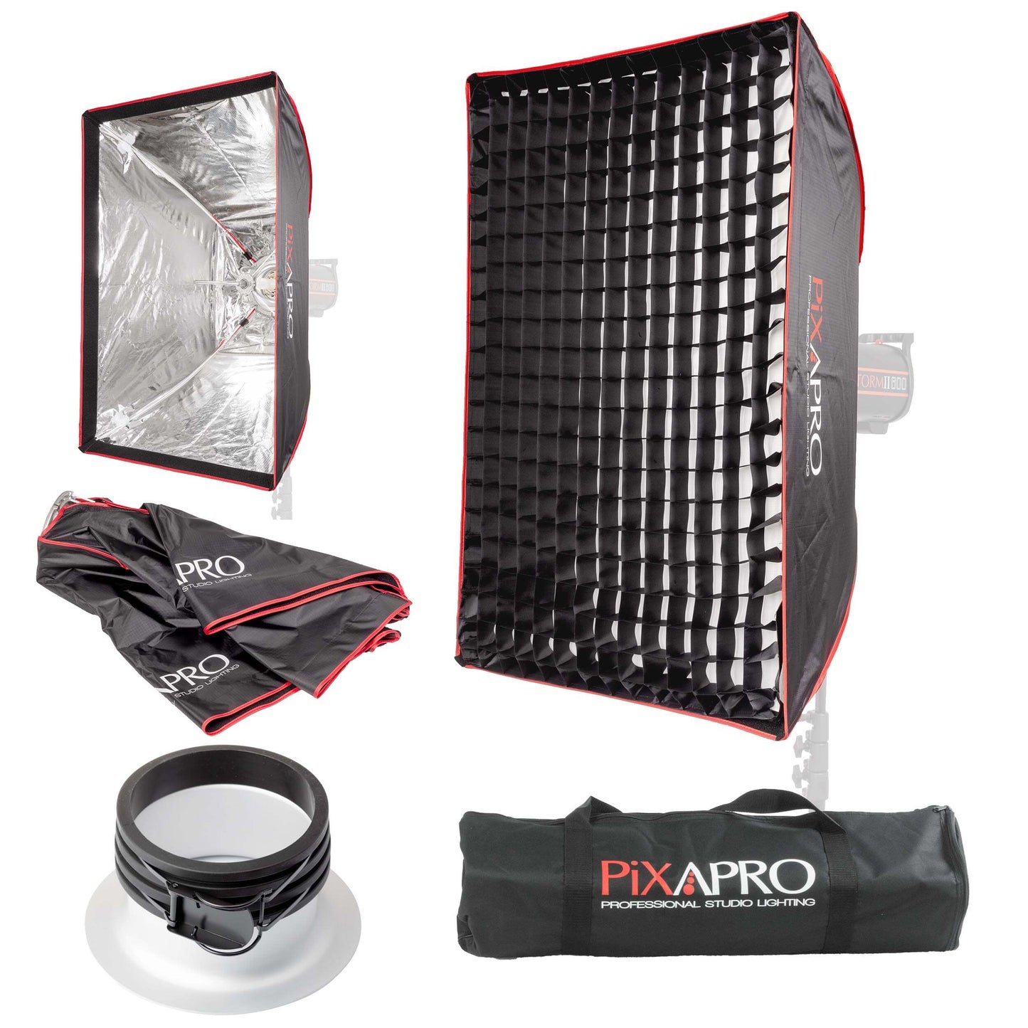 60x90cm (23.6"x35.4") Rectangular Two Layers & Portable Softbox with Grid For Profoto