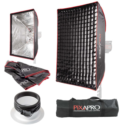 60x90cm (23.6"x35.4") Rectangular Two Layers & Portable Softbox with Grid For Profoto