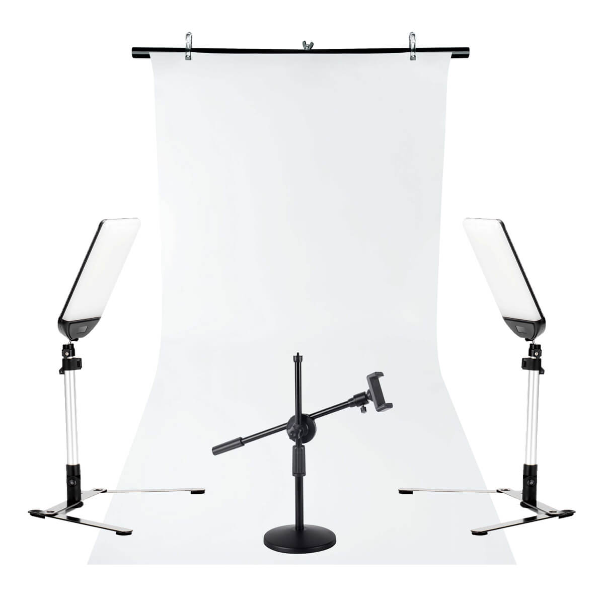 Two MOBI Table-Top LED Light Panel E-Commerce Photography Studio Shooting Kit (White) 