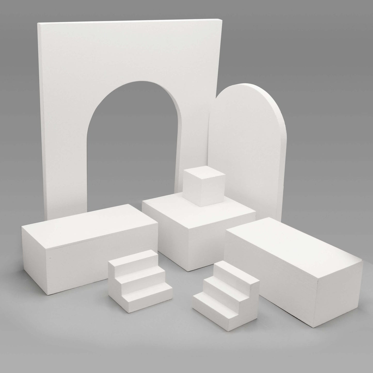White Photography Studio Props Cube (Arch, Mini Step, Cuboid)