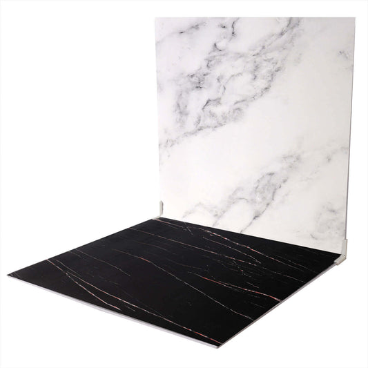 2in1 Photography V Flat Boards Black/ White Textured (60x60cm)