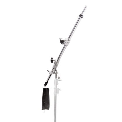 PIXAPROÂ® Heavy Duty Stainless Steel Low Boy Roller Stand with Boom Arm and Baby Pin Connector 